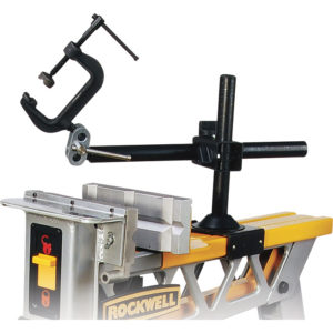 Welder station attachment to clamp another part onto the foot operated sawhorse clamp.