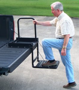Pickup truck bed step.
