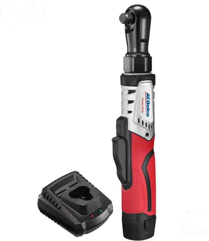 The Manual Lift Dolly can be more easily used if a Power Ratchet Wrench Driver is attached in place of the handle.