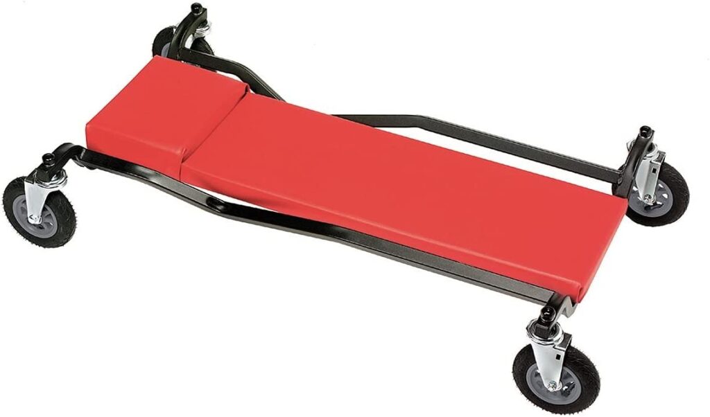 Mechanic creepers help workers with leg injuries do projects low to the ground without crawling or scooting on their backs.