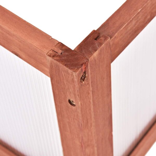 The corner of the portable cold frame.