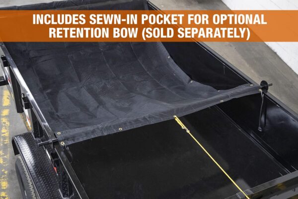 Semi-Automatic Tarp System includes sewn-in pocket for optional retention bow (sold separately).