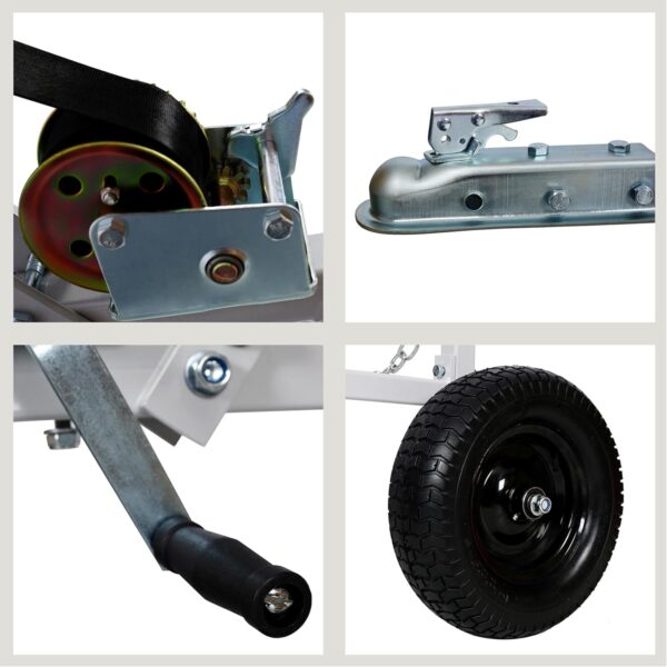 winch, tire, and a tow ball,