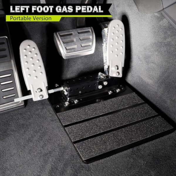 Left foot accelerator pad hookup to an accelerator in a vehicle for someone who can only use their left leg.