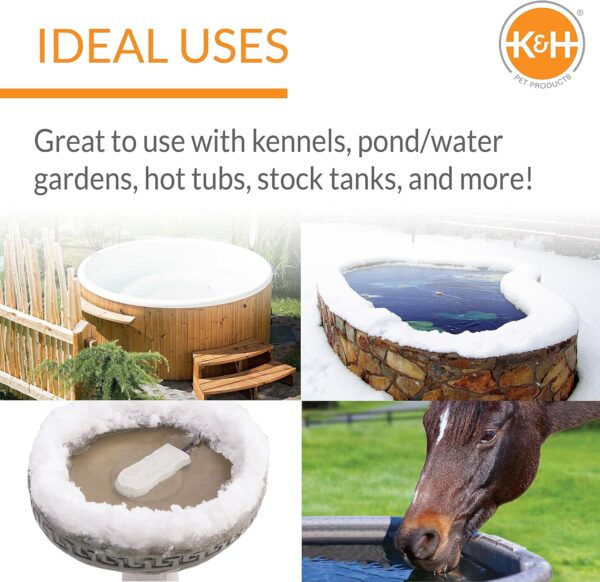 The heated water hose can be used in a hot tub located outside, A pond, stock tanks, and more.