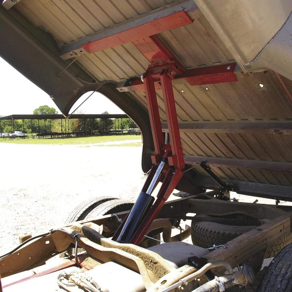 The Pickup Truck Unloader is used by workers with back injuries to unload bulk materials without bending, climbing or shoveling.