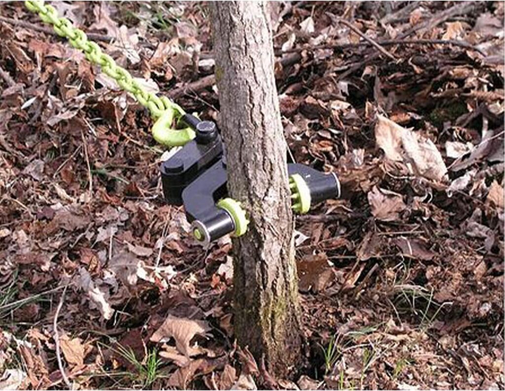 A simple way to remove stubborn brush without wrapping a heavy chain and hooks around brush for those with arm and hand grip strength impairments.