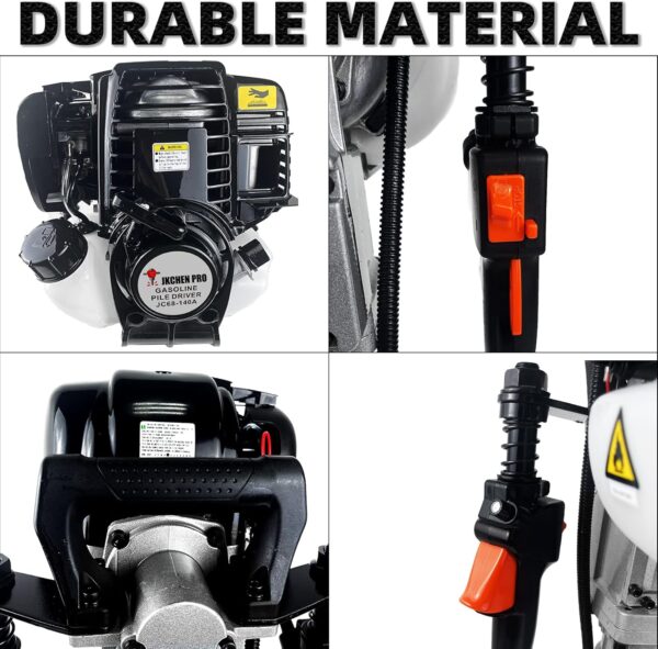 Post Driver 4 Stroke Gas Powered Fence Post Hole Digger Post Driver Pole Pounder - Image 6