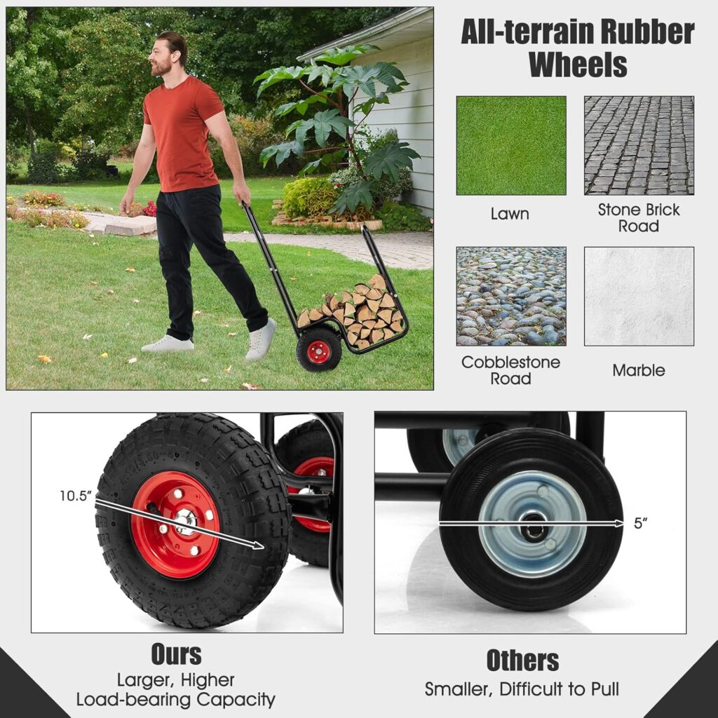 Persons with mobility and arm or hand disabilities will find this firewood cart very helpful to move firewood.