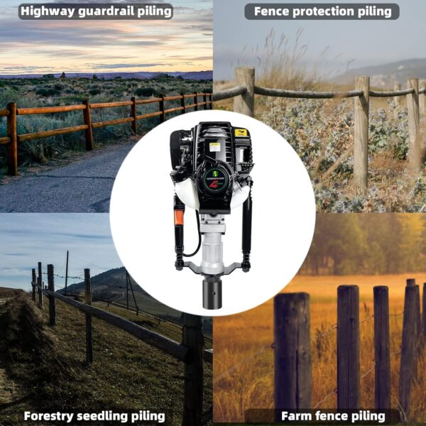 Post Driver 4 Stroke Gas Powered Fence Post Hole Digger Post Driver Pole Pounder - Image 7