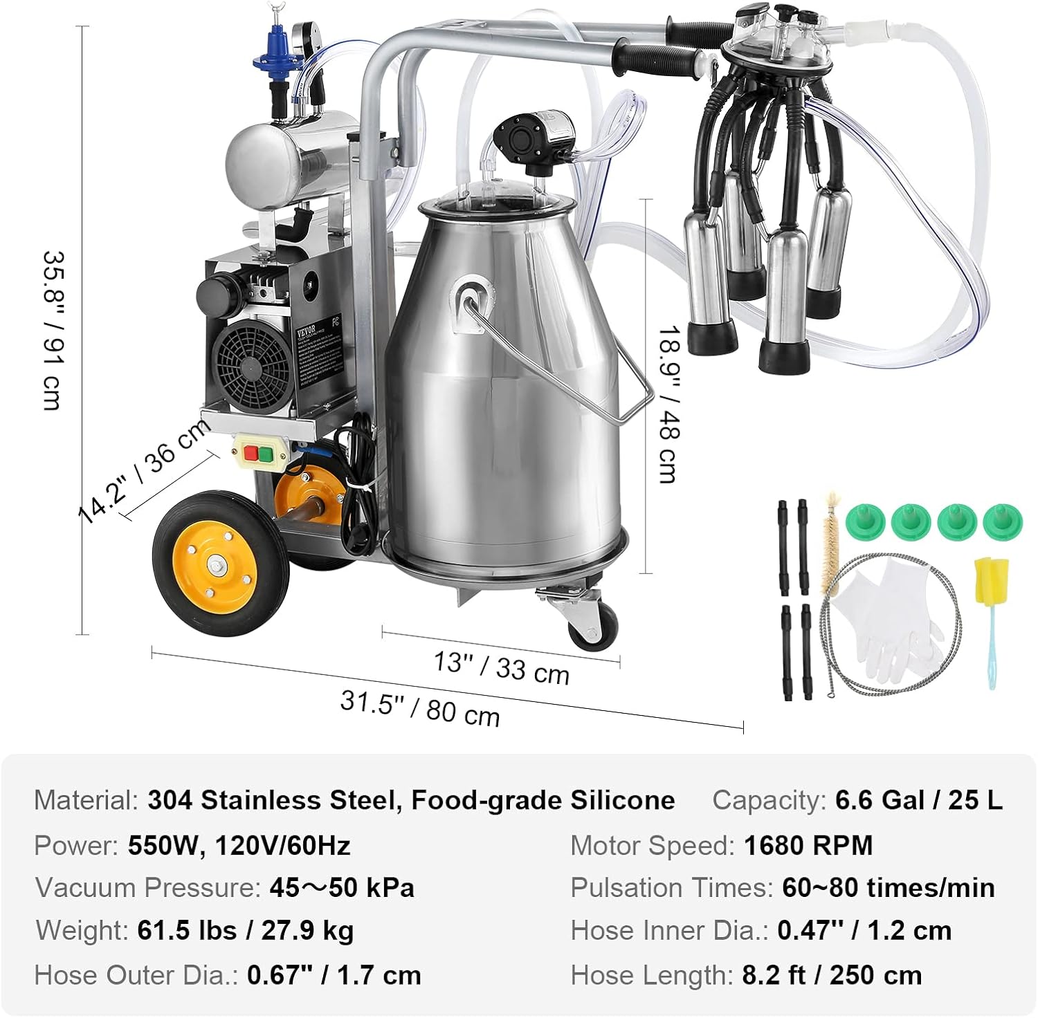 Step Saver Portable Milking Machine