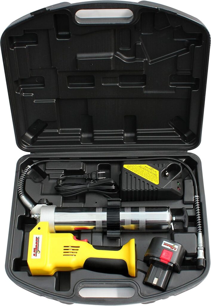 Powered grease guns with one-hand control kits allow a worker to lubricate his equipment with one hand. Functional Limitations Served: Arm/Shoulder/Hand