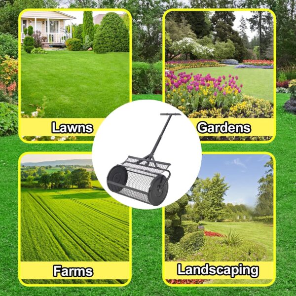Rolling Compost Spreader Peat Moss Spreader