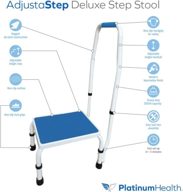 One Handled Step Stool with Grab Handle
