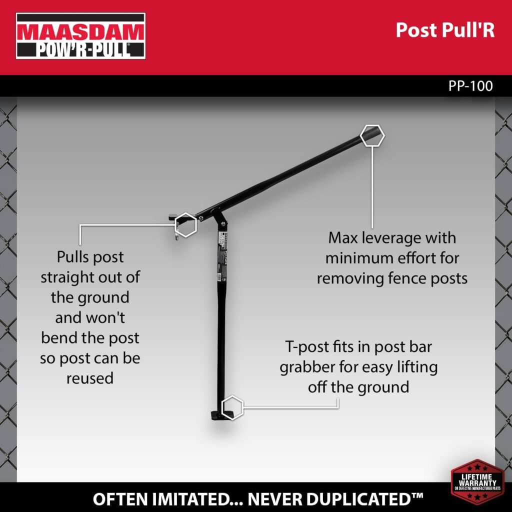 Trying to remove a t-post?  Workers with arthritis and gripping disabilities can still pull posts out of ground without having to dig around or wiggle the post to get it loose.