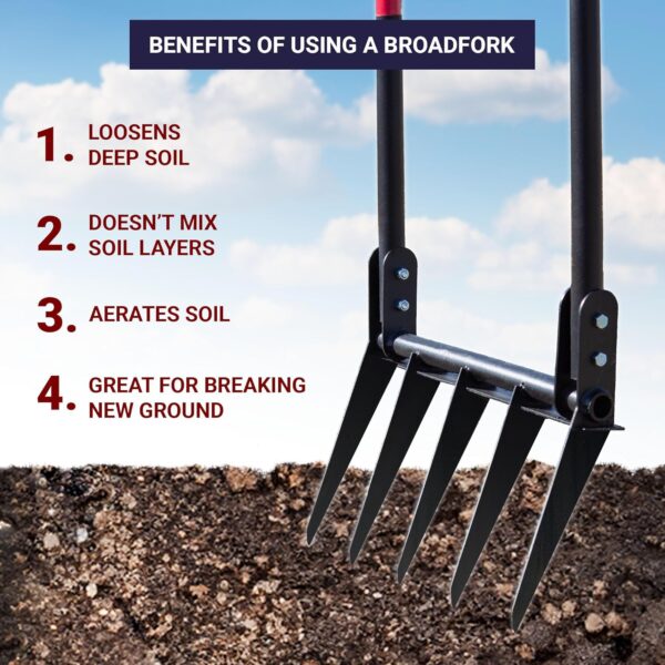 Broadfork with Fiberglass Handles