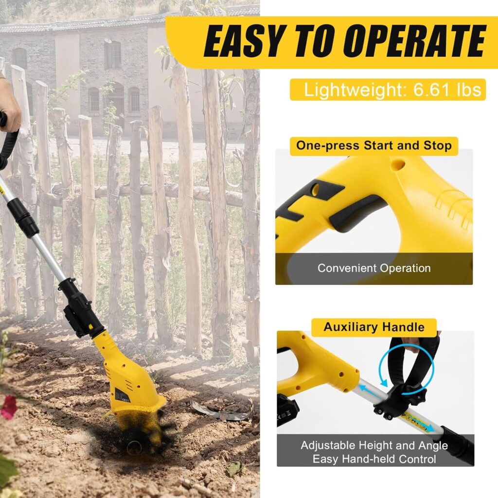 Electric tillers are a lightweight option for tilling gardens rather than heavy gas powered rototillers.