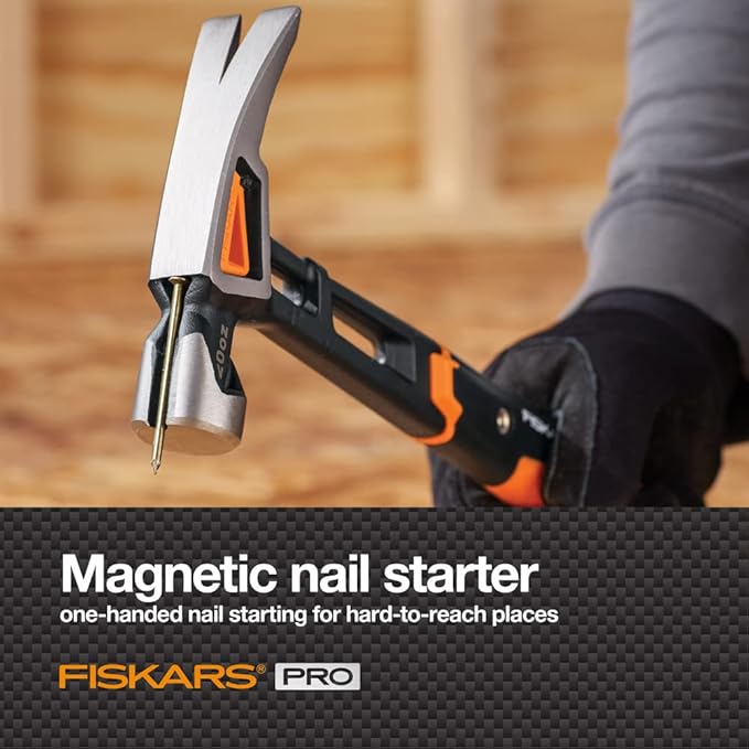 A worker with one arm can start nails easily with this hammer.  It also aids those with repetitive motion injuries.