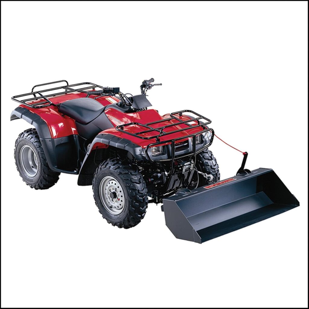 Workers with back, leg and arm impairments can use a loader bucket on their ATV to move snow, gravel, dirt, sand, firewood or any other bulk material without leaving the seat of the ATV.
