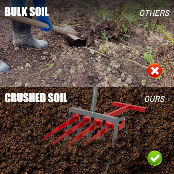 Broad Fork Tool Cultivator Tiller Manual Hand Tiller - Image 4