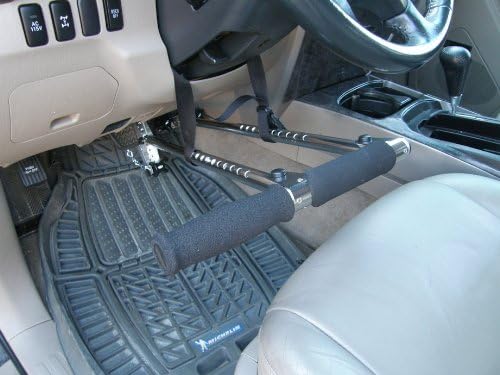 Portable Vehicle Hand controls are a complete system developed to help anyone with physical challenges drive safely. This item comes with a free steering wheel spinner.