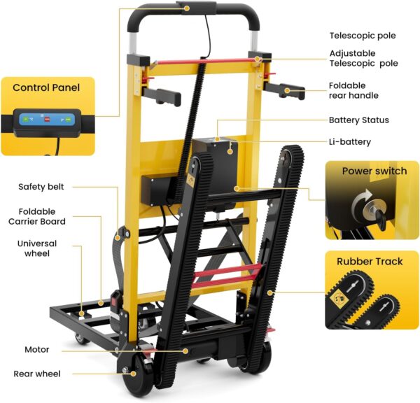 Powered Stair Climbing Hand Truck Cart Dolly - Image 5