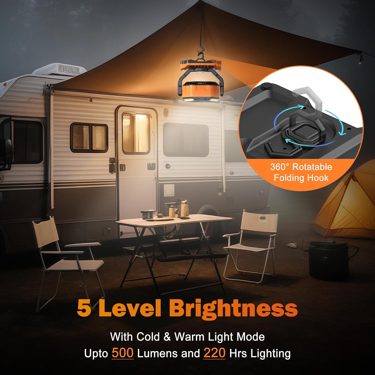 Mobile Battery powered Fan with Light - Image 4