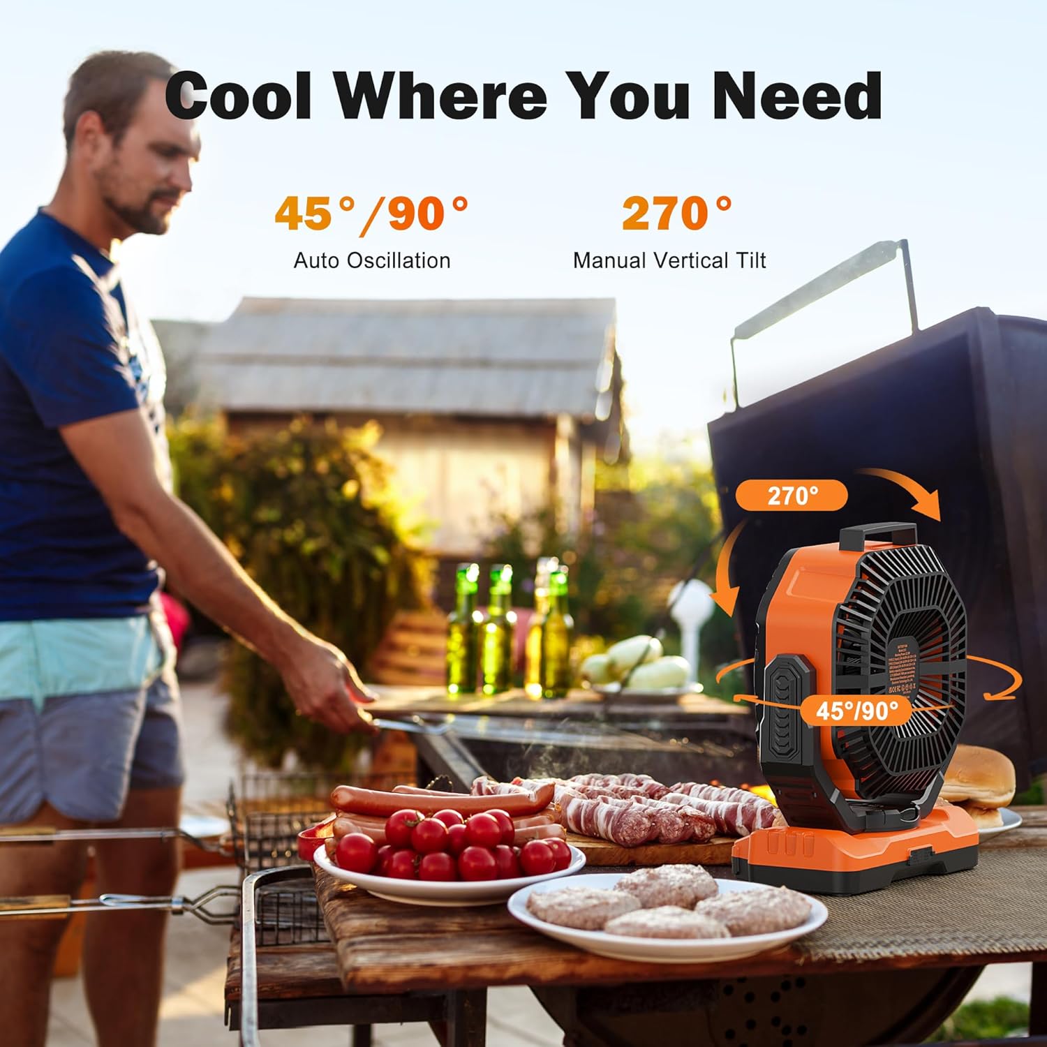 Mobile Battery powered Fan with Light - Image 2