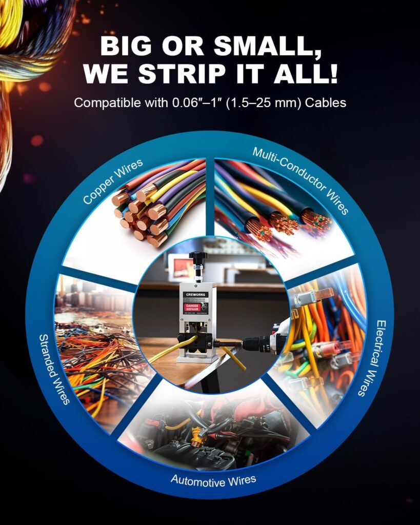 Electrical workers spend a lot of time stripping insulation from wires or separating two or three wired cable. A wire stripping machine helps disabled workers easily finish the task