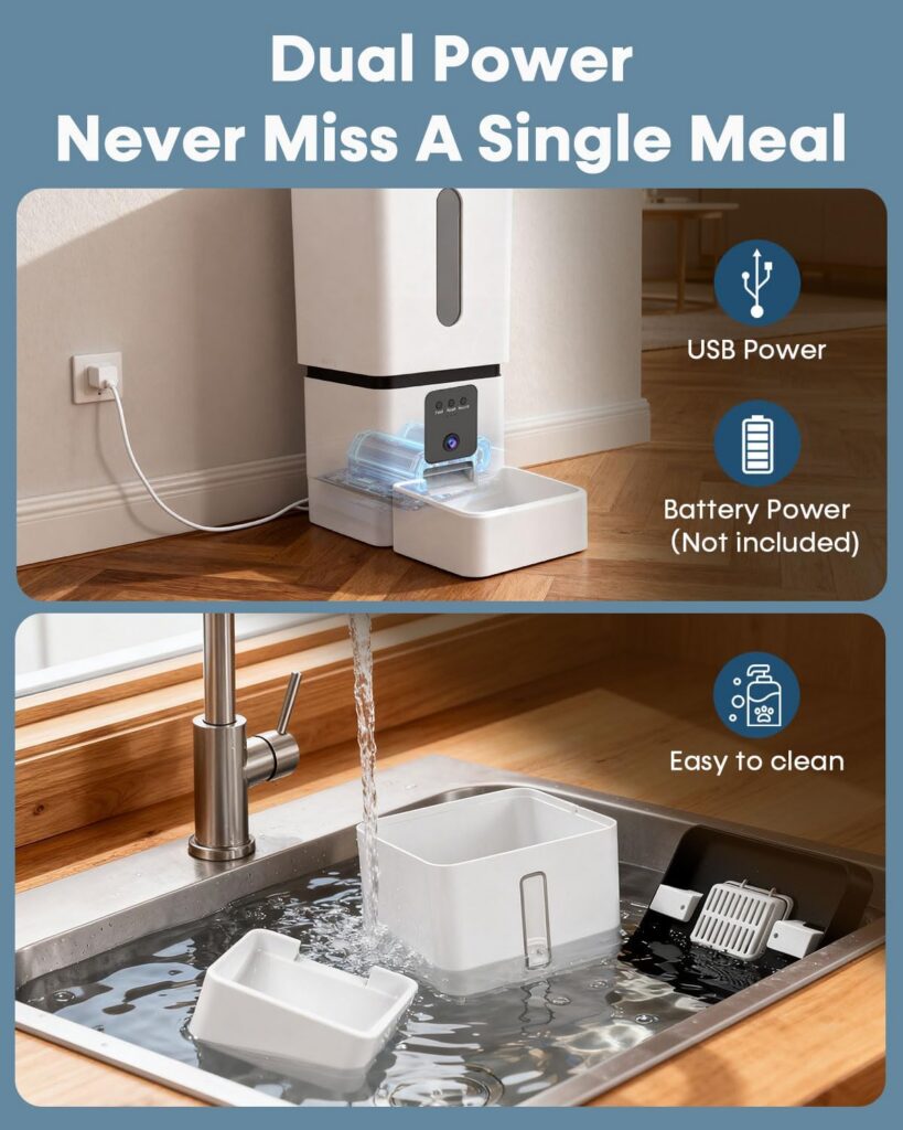 Pet owners with impaired balance or vision can feed their dogs with an automatic dog feeder.