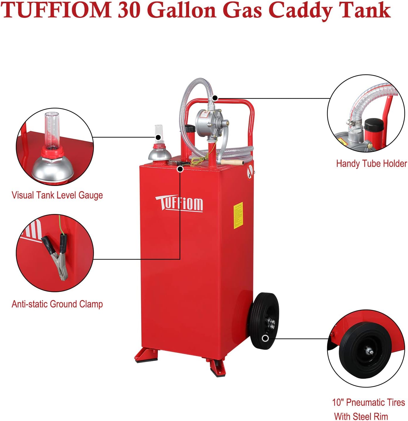 32 Gallon Portable Fuel Tank With 12V fuel transfer pump