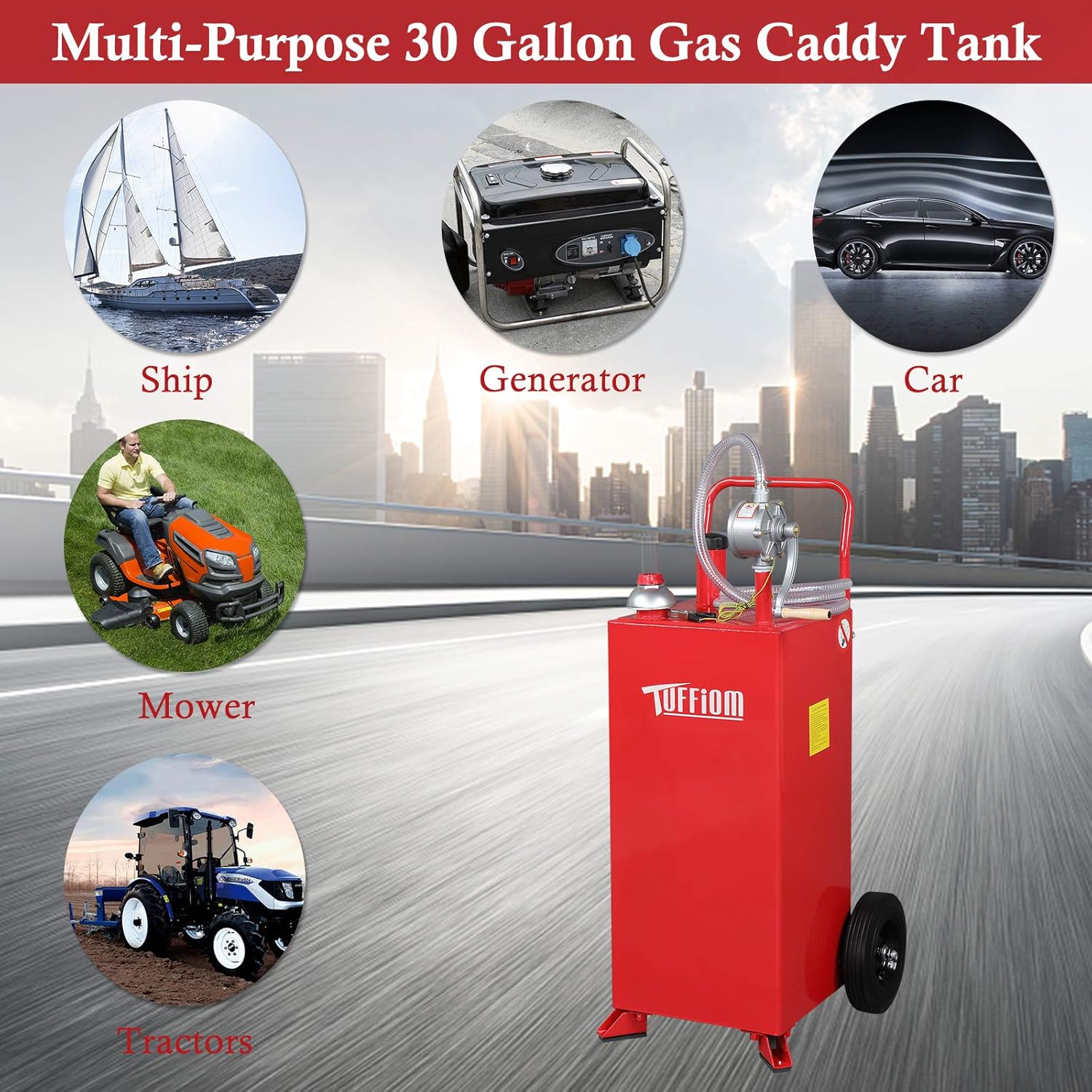 32 Gallon Portable Fuel Tank With 12V fuel transfer pump - Image 7
