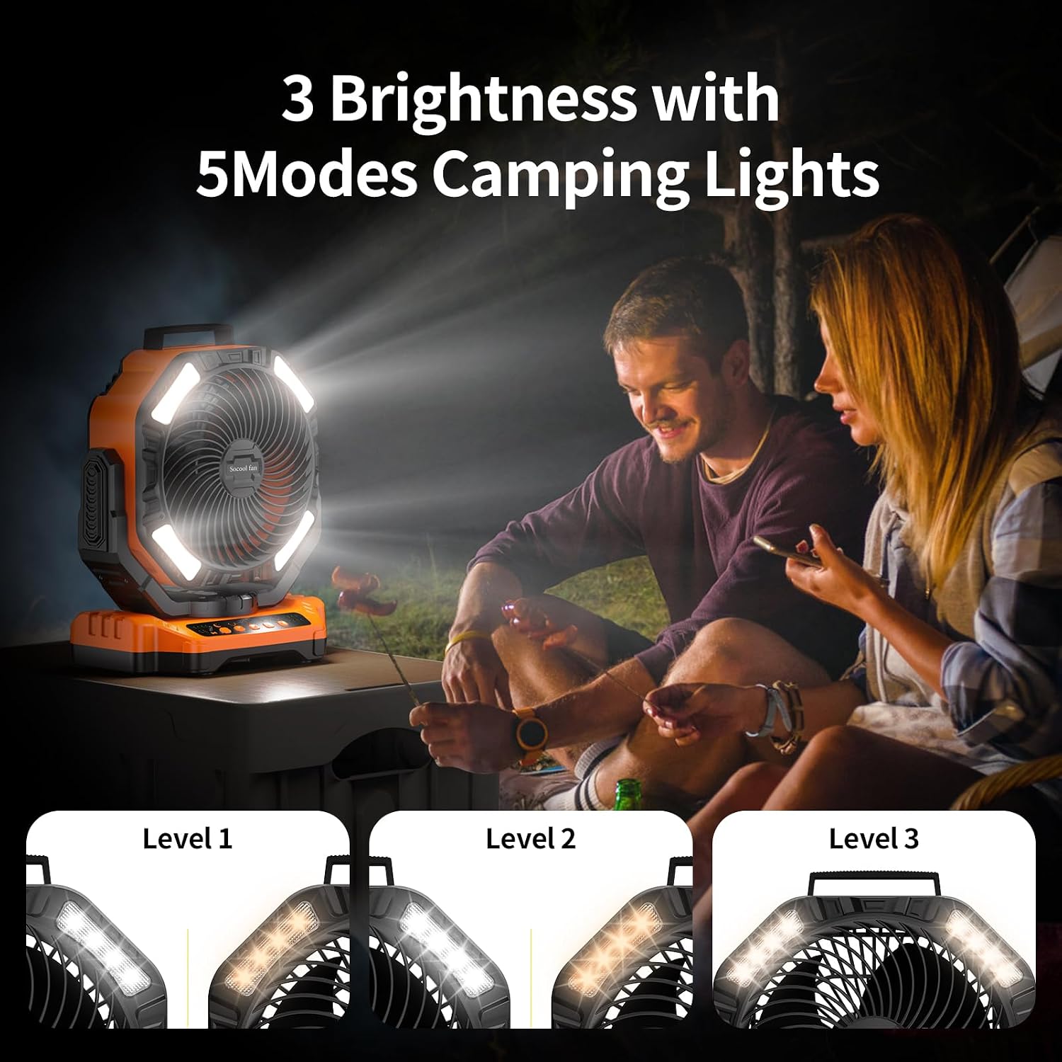 Mobile Battery powered Fan with Light - Image 2
