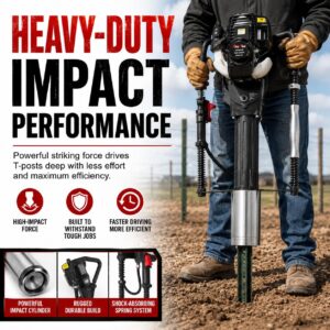 Post Driver 4 Stroke Gas Powered Fence Post Hole Digger Post Driver Pole Pounder